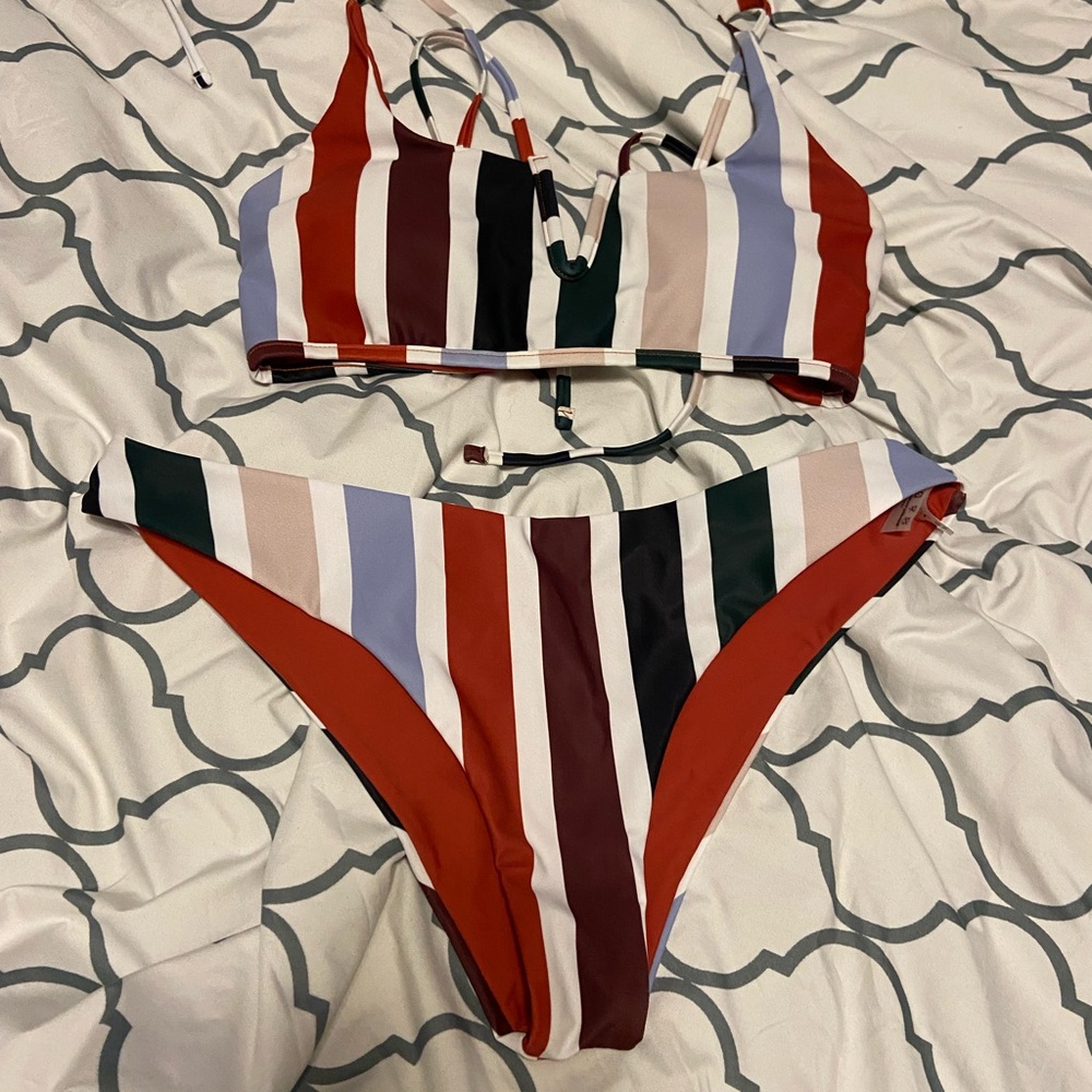 Striped Bikini Set in Multicolor